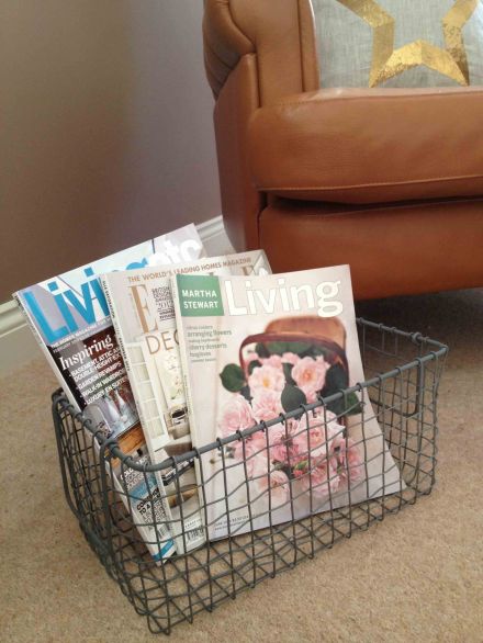 A great way to store magazines so they're tidy but you can still see them
