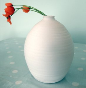 White large porcelain matte bottle £30, Suzanne's pottery